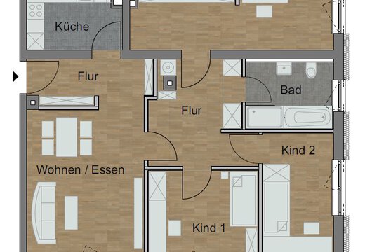 Whg 5 - Grundriss.JPG | © Dawonia