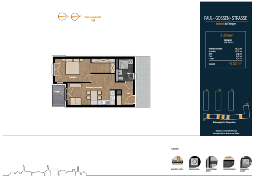 Grundriss EOF TYP 01a 2-Zimmer.png | © Dawonia