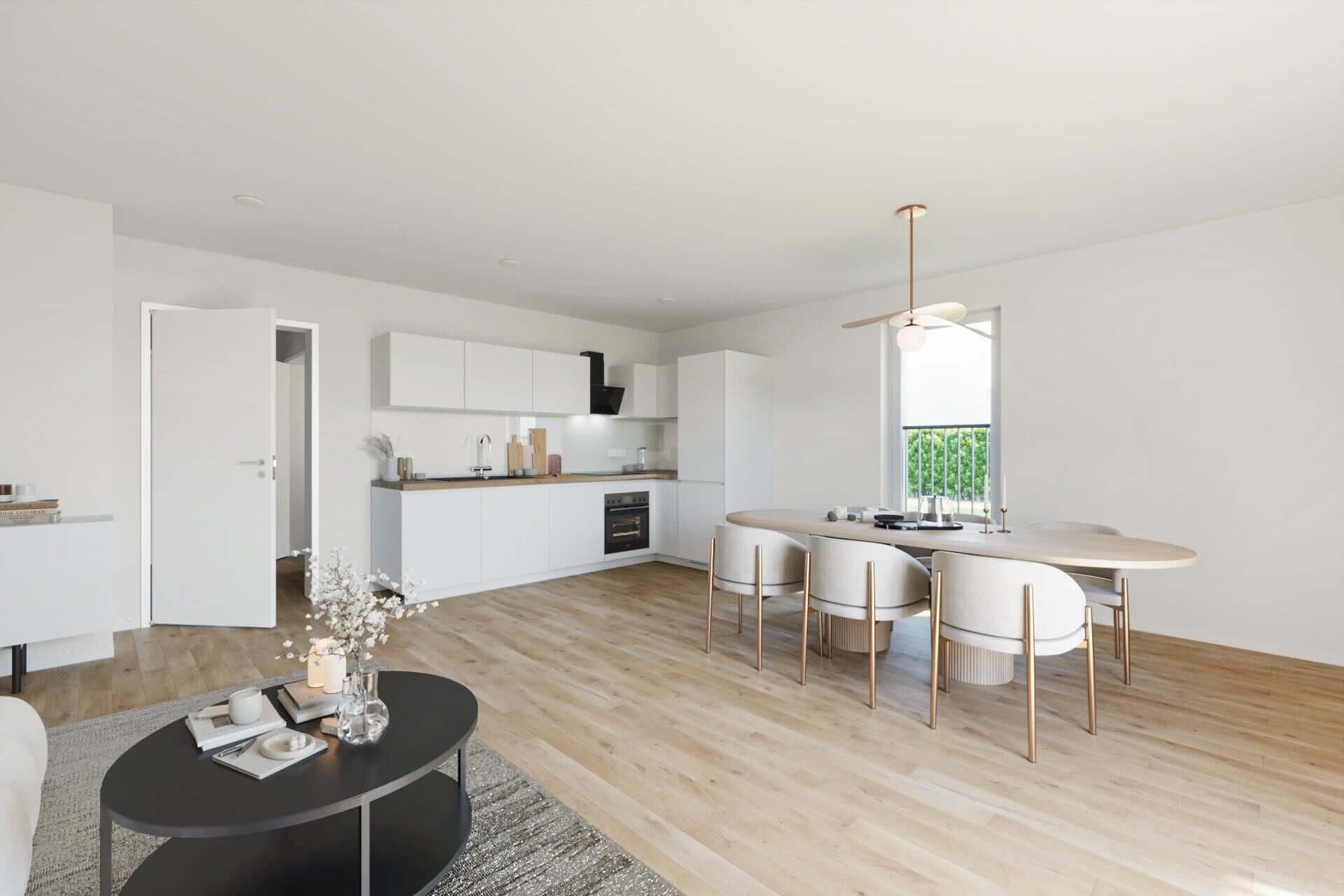 Wohnzimmer mit EBK | © Dawonia Wohnzimmer mit EBK | © Dawonia