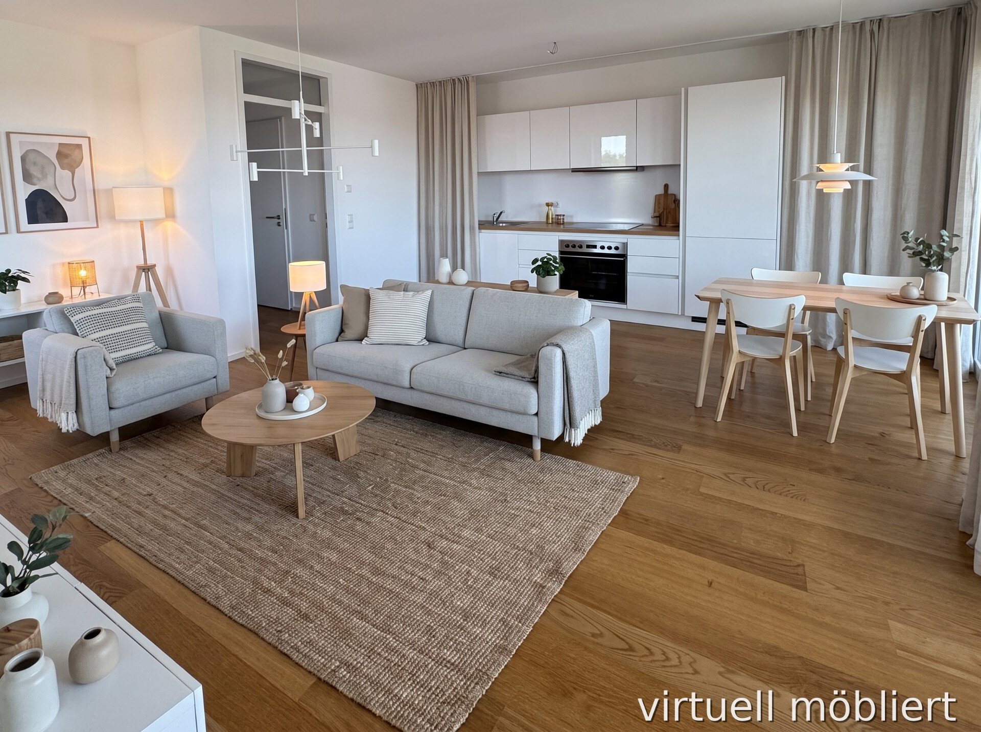 Wohn-/Essbereich virtuell möbliert | © Dawonia