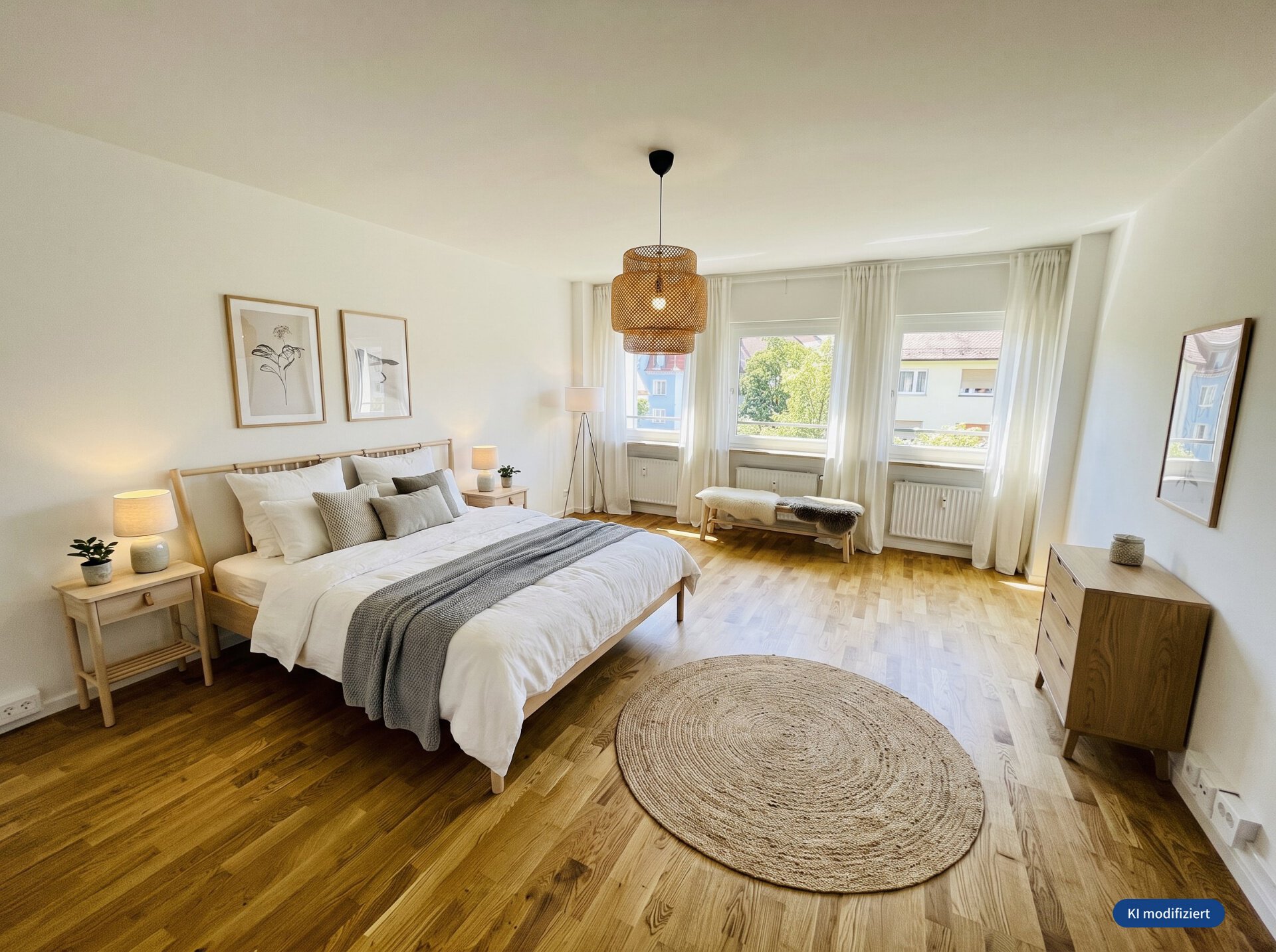Schlafzimmer, virtuell eingerichtet | © Dawonia
